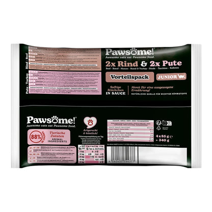 Pawsome Junior Rind & Pute Mixpack 4x85g
