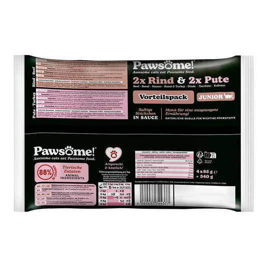 Pawsome Junior Rind & Pute Mixpack 4x85g