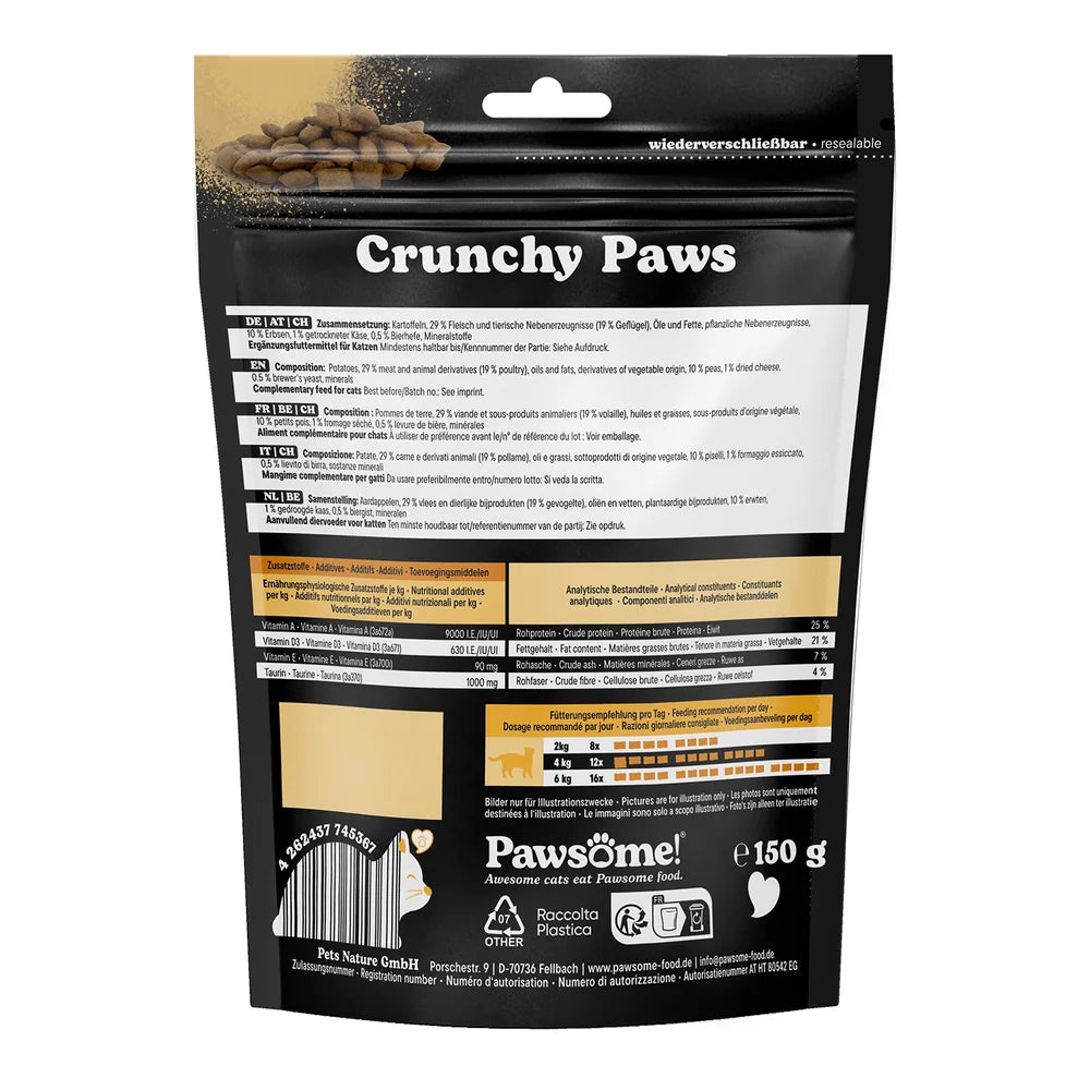 Pawsome Crunchy Paws Geflügel & Käse 150g