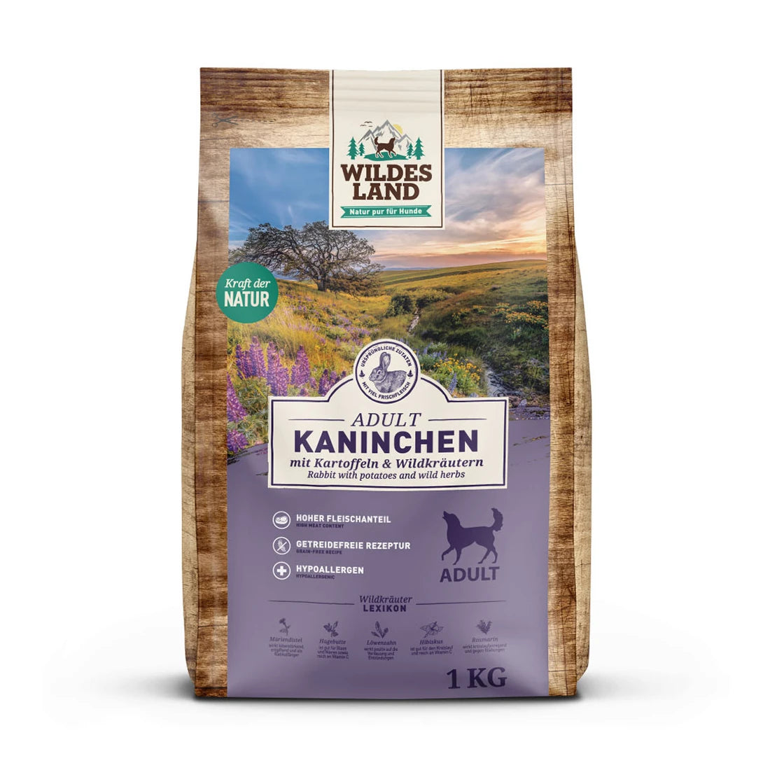 Wildes Land Kaninchen mit Kartoffeln