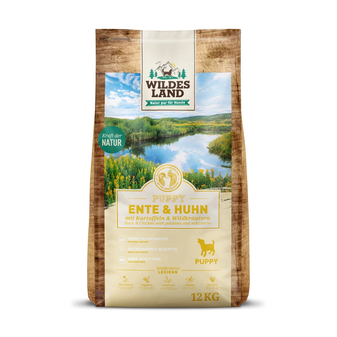 Wildes Land Puppy Ente und Huhn mit Kartoffeln
