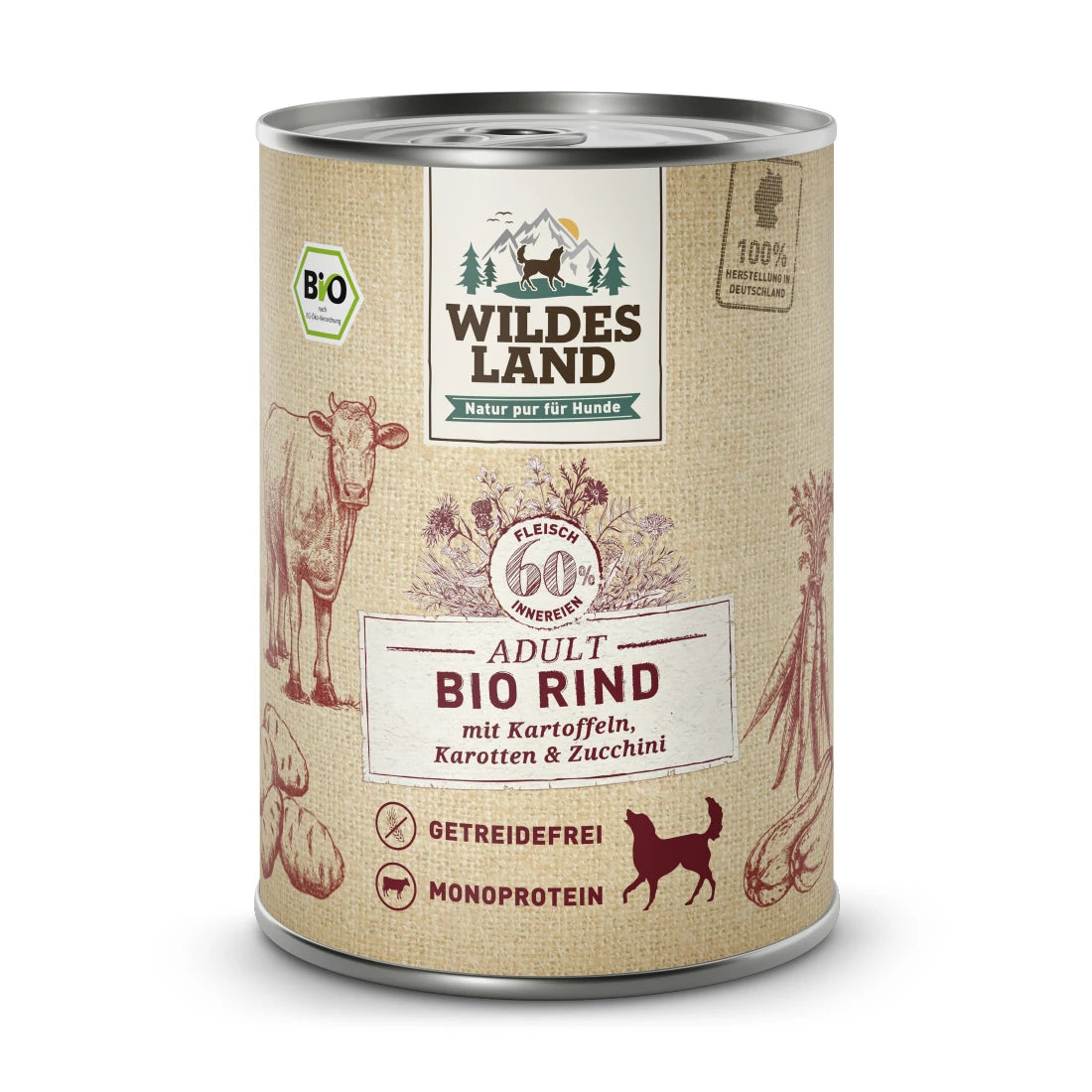 Wildes Land Bio Rind mit Kartoffeln & Zucchini