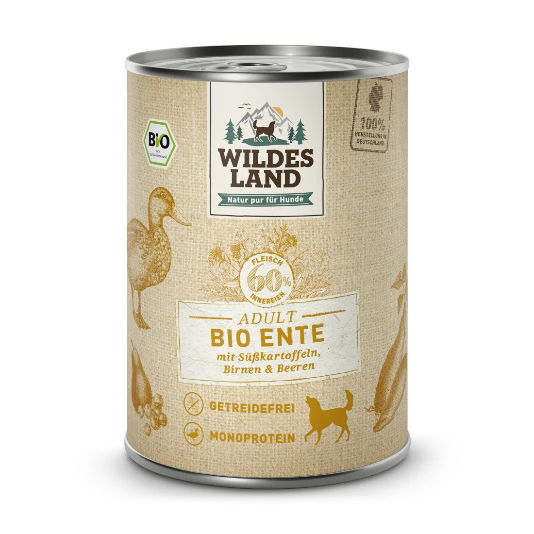 Wildes Land Bio Ente mit Süßkartoffeln