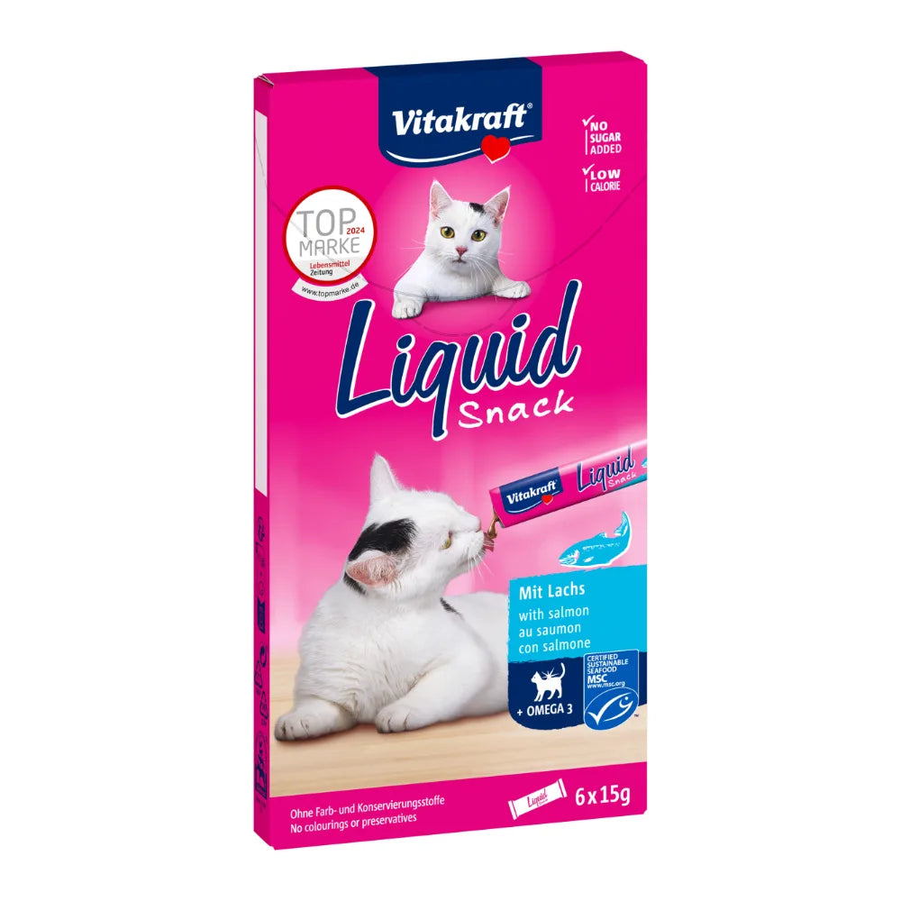Vitakraft Liquid Snack mit Lachs + Omega 3 6x15g