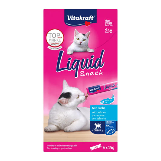Vitakraft Liquid Snack mit Lachs + Omega 3 6x15g