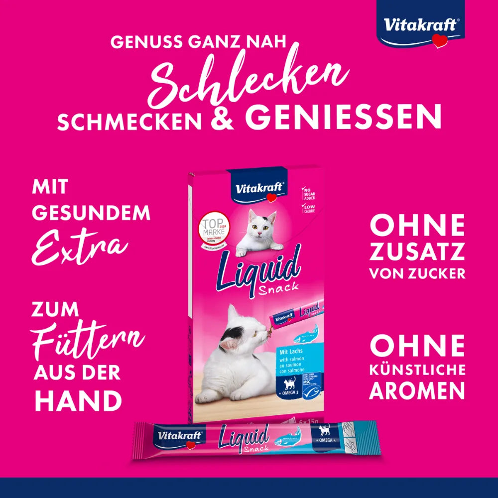 Vitakraft Liquid Snack mit Lachs + Omega 3 6x15g