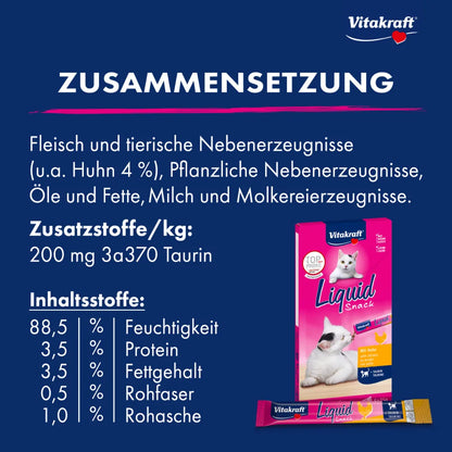 Vitakraft Liquid Snack mit Huhn + Taurin 6x15g