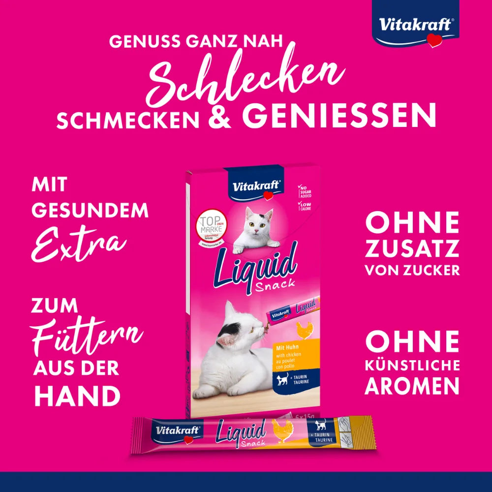 Vitakraft Liquid Snack mit Huhn + Taurin 6x15g