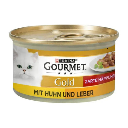 GOURMET Gold Zarte Häppchen mit Huhn & Leber 85g