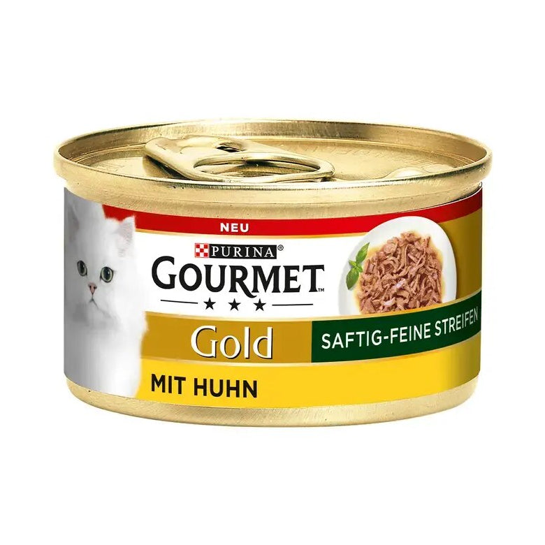 GOURMET Gold Saftig-feine Streifen mit Huhn 85g