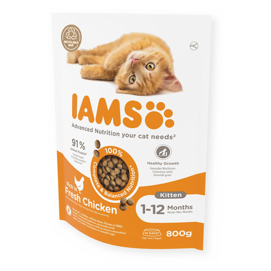 IAMS Trockenfutter Kitten mit frischem Huhn 800g
