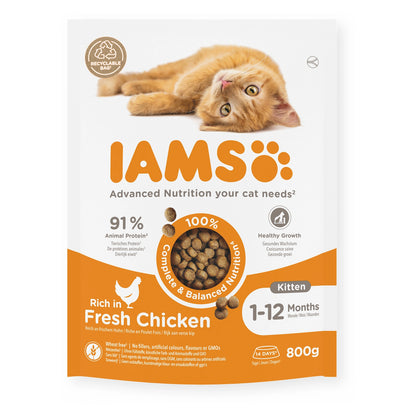 IAMS Trockenfutter Kitten mit frischem Huhn 800g