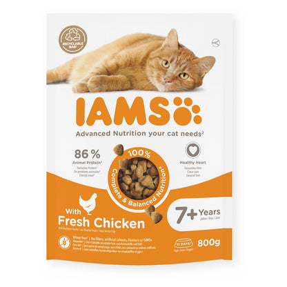 IAMS Trockenfutter Senior 7+ mit frischem Huhn 800g