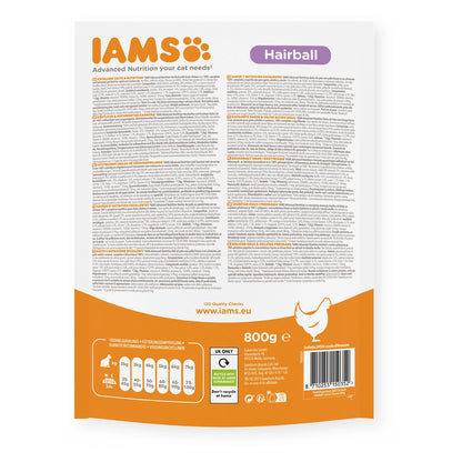 IAMS Trockenfutter Hairball Adult mit frischem Huhn 800g