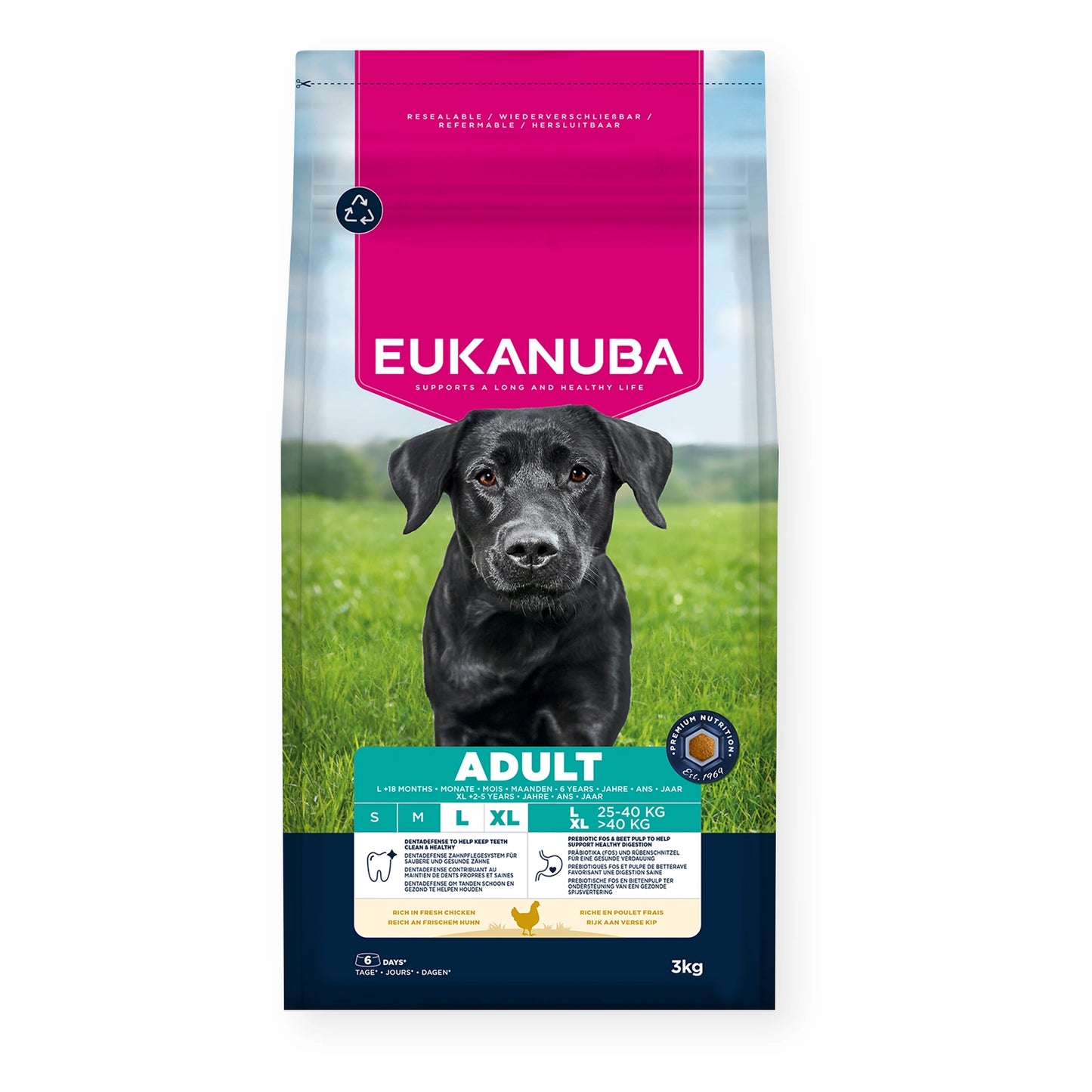 EUKANUBA Adult für Hunde großer Rassen mit frischem Huhn 3kg