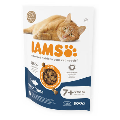 IAMS Trockenfutter für ältere Katzen mit Thunfisch 800g