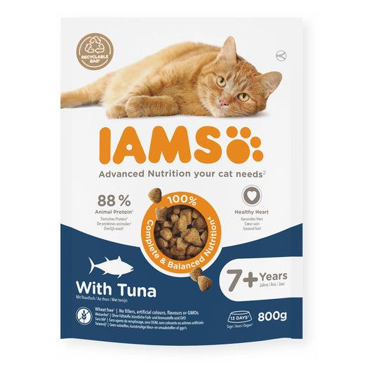 IAMS Trockenfutter für ältere Katzen mit Thunfisch 800g