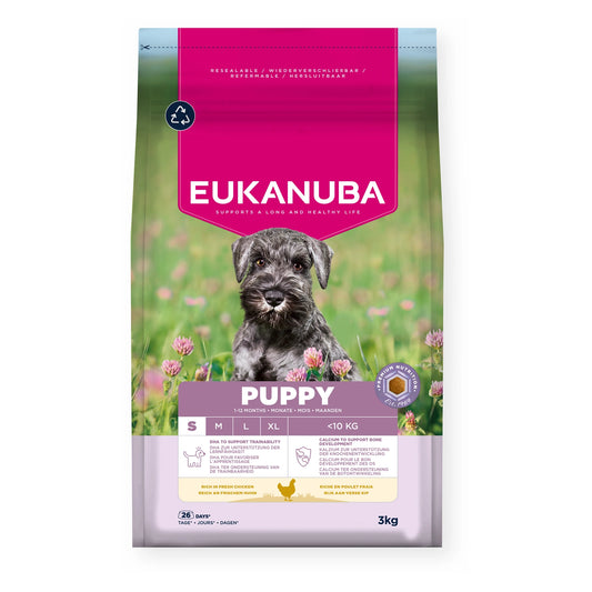EUKANUBA Puppy für kleiner Rassen mit frischem Huhn 3kg