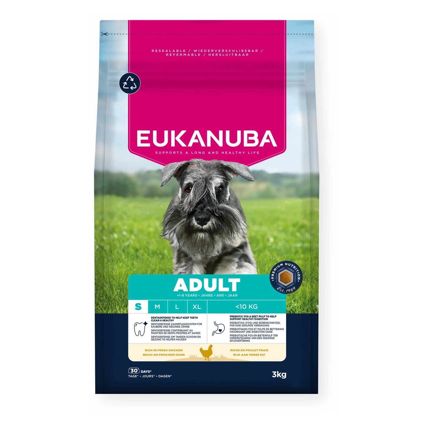 EUKANUBA Adult für kleine Rassen mit frischem Huhn 3kg