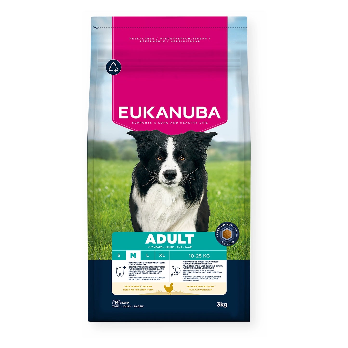 EUKANUBA Adult für mittelgroße Rassen mit frischem Huhn 3kg