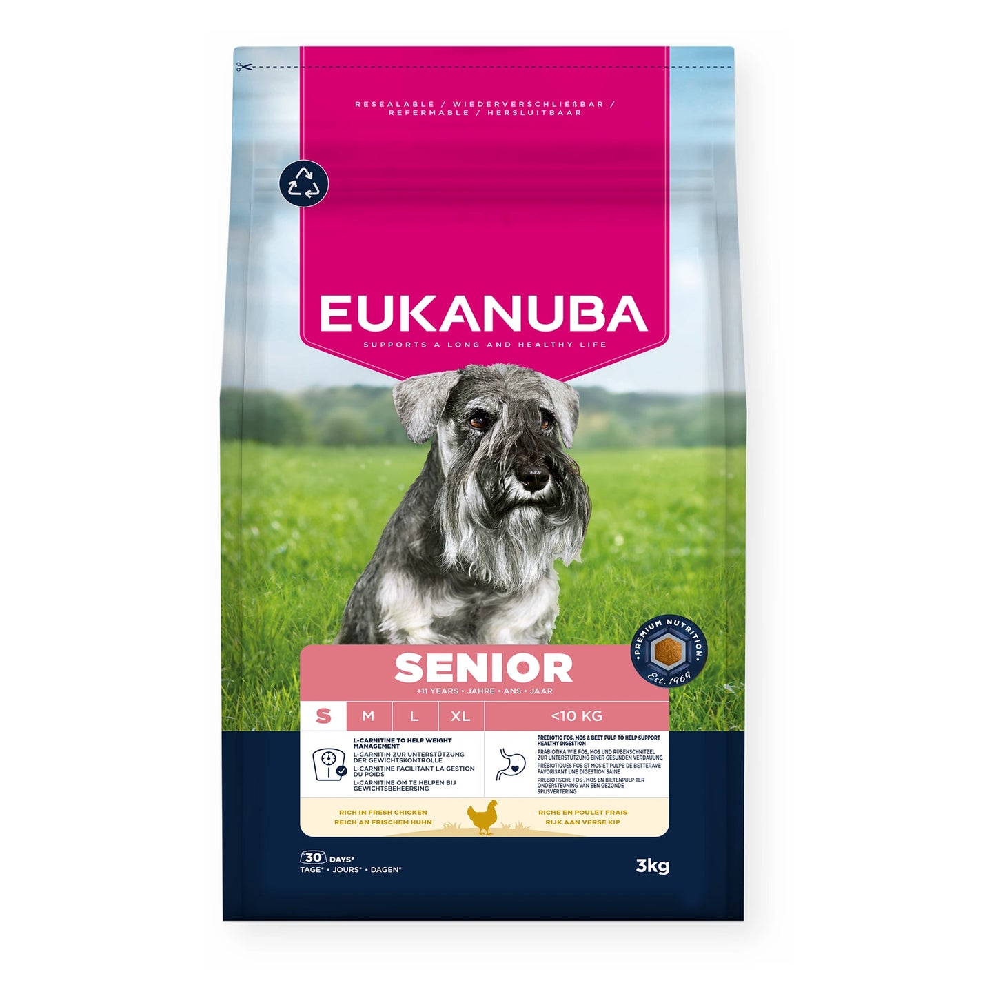 EUKANUBA Senior für kleine Rassen mit frischem Huhn 3kg
