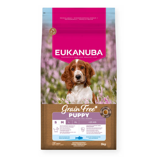 EUKANUBA Grain Free mit Seefisch für Welpen kleiner/mittelgroßer Rassen 3kg