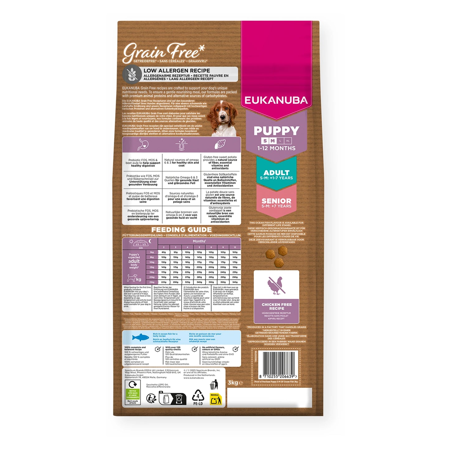 EUKANUBA Grain Free mit Seefisch für Welpen kleiner/mittelgroßer Rassen 3kg