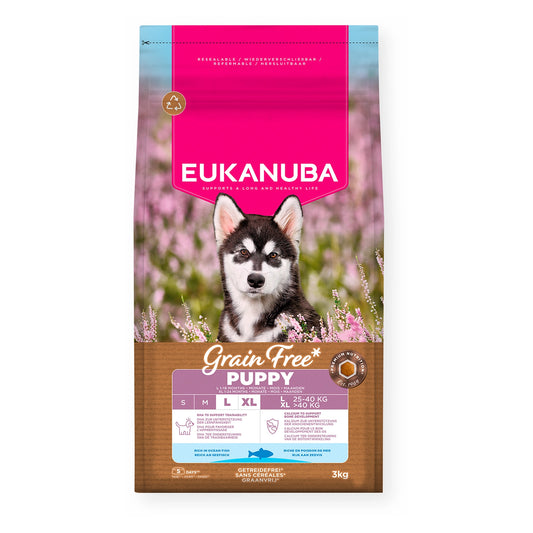 EUKANUBA Grain Free für Welpen großer Rassen mit Seefisch 3kg