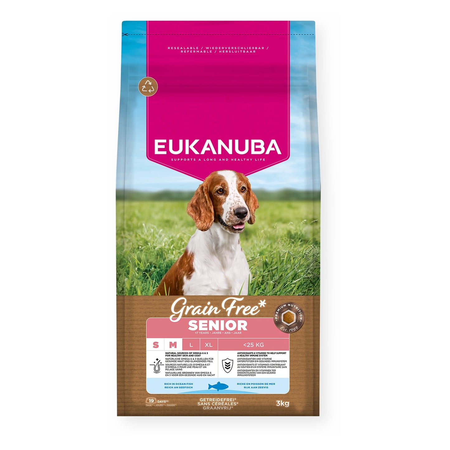 EUKANUBA Grain Free Senior mit Seefisch für kleine/mittelgroße Rassen 3kg
