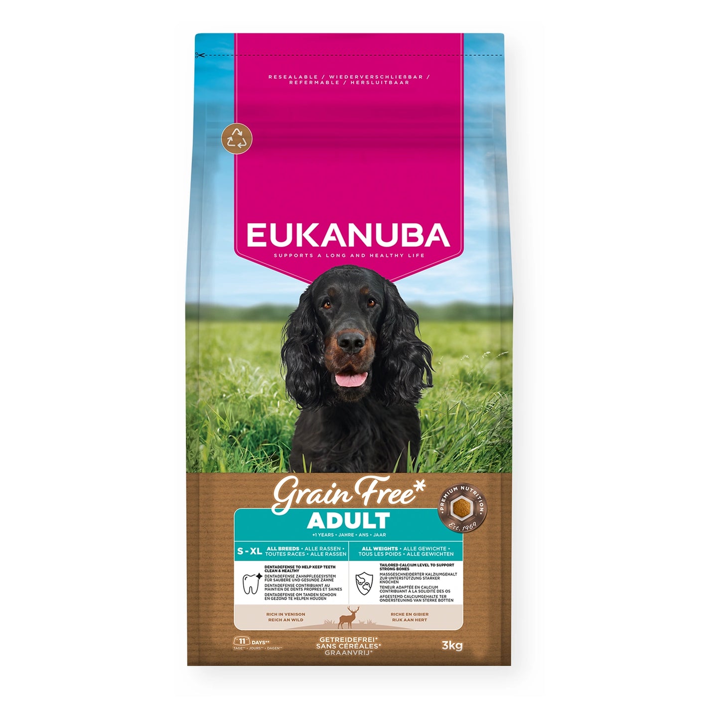 EUKANUBA Grain Free Adult mit Wild für alle Rassen 3kg