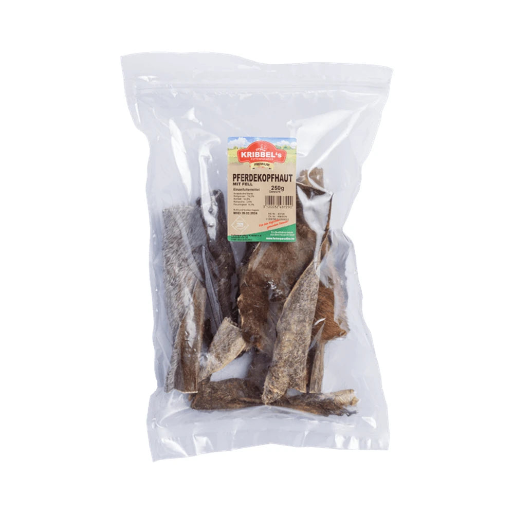 Kribbel's Pferdekopfhaut mit Fell 250g