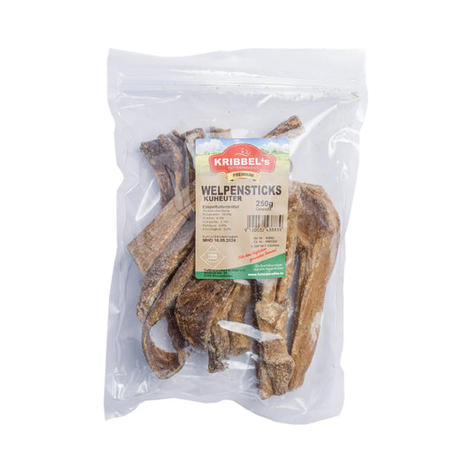 Kribbel's Welpensticks Kuheuter 250g