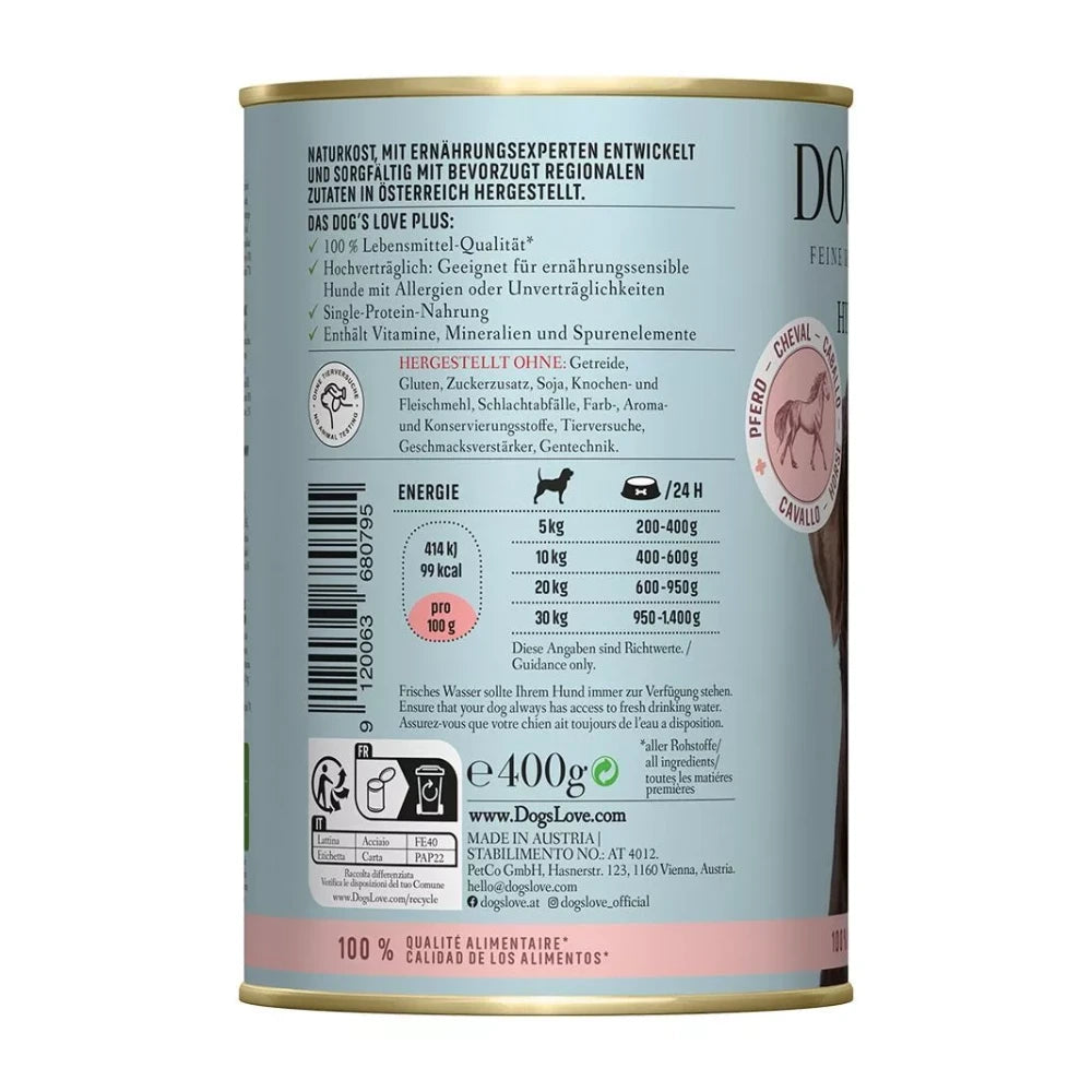 DOG'S LOVE ADULT Hypoallergen Pferd 400g